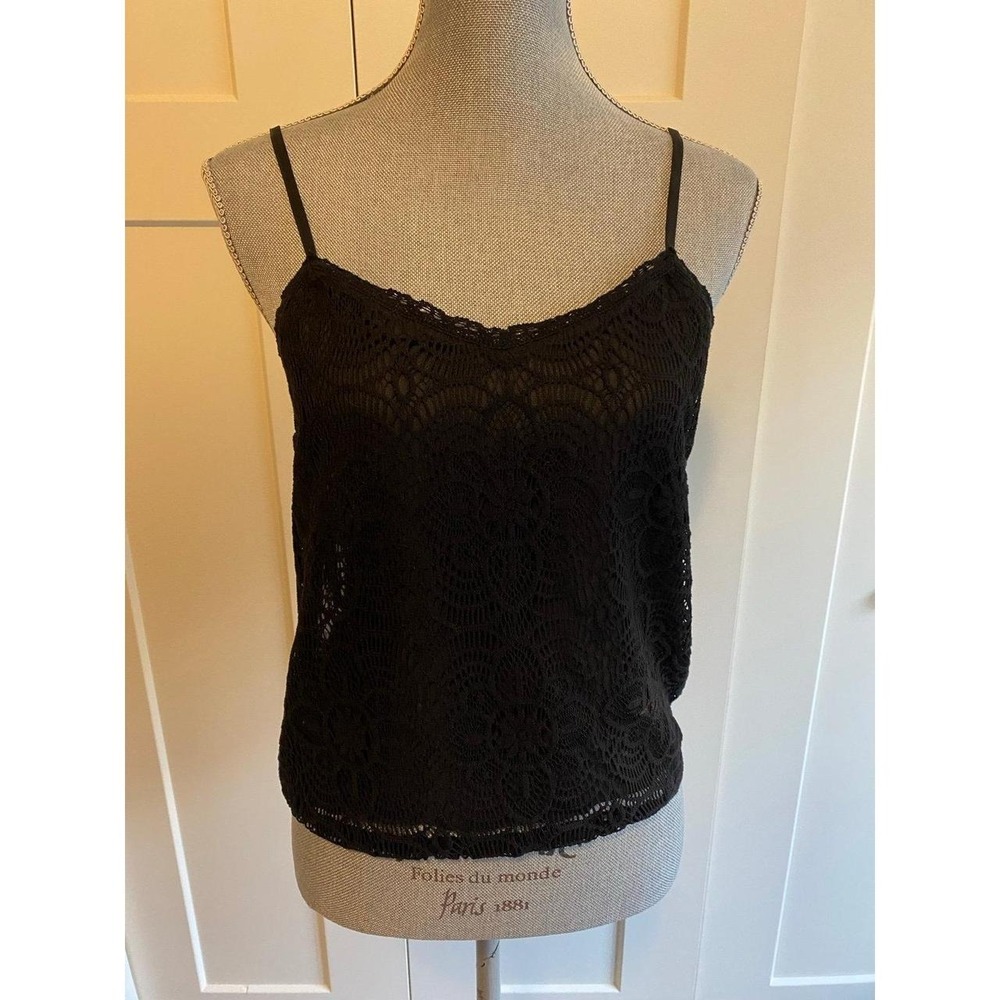Denim & Supply Ralph Lauren Black Lace Camisole Tank